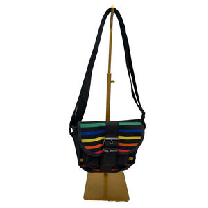 Little Marcel Womens Multicolor Striped Adjustable Small Crossbody Satchel Bag